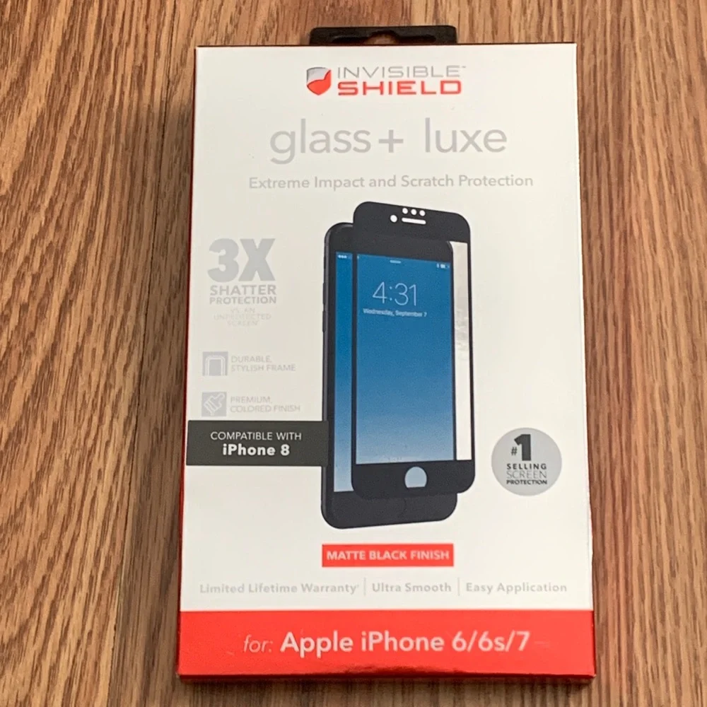 ZAGG Apple iPhone 6/6s/7 Glass+ Luxe Screen Protector - Matte Black